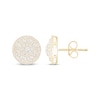 Thumbnail Image 3 of Baguette & Round-Cut Multi-Diamond Circle Stud Earrings 1 ct tw 10K Yellow Gold