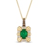 Thumbnail Image 1 of Le Vian Oval-Cut Emerald Necklace 1/5 ct tw Diamonds 14K Honey Gold 20&quot;