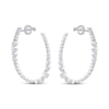 Thumbnail Image 1 of Diamond Open Oval Hoop Earrings 2 ct tw 10K White Gold