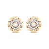 Thumbnail Image 2 of Diamond Halo Stud Earrings 1/3 ct tw 10K Yellow Gold