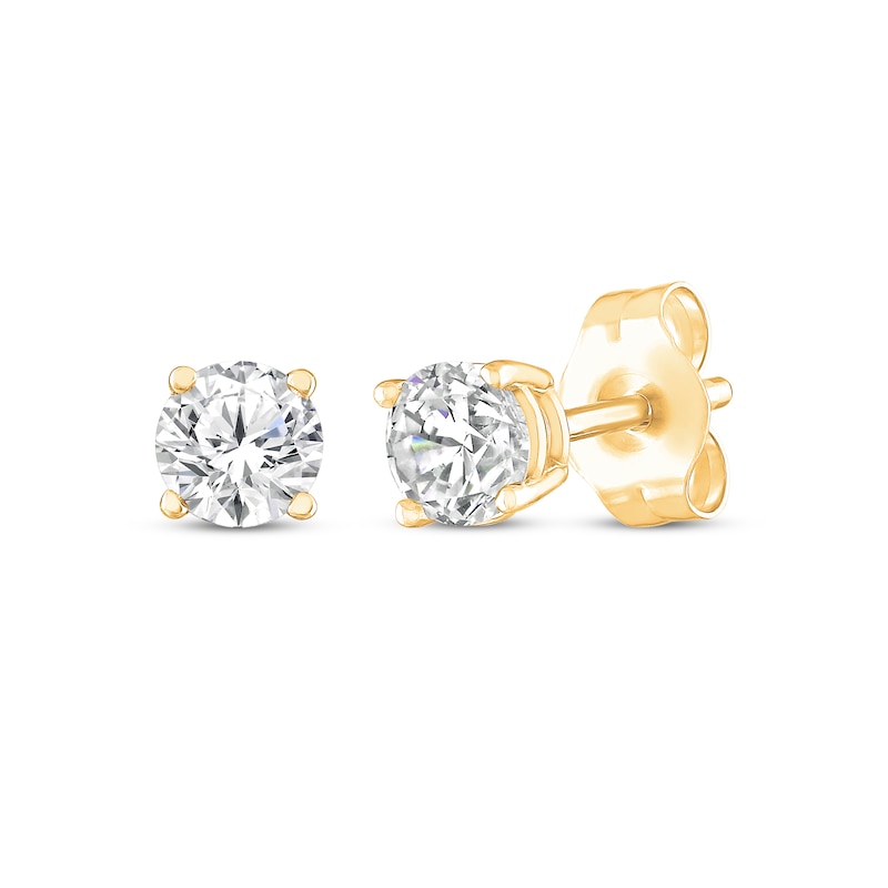 Main Image 1 of Round-Cut Solitaire Stud Earrings 1/4 ct tw 14K Yellow Gold (J/I3)