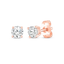 Round-Cut Diamond Solitaire Stud Earrings 1/4 ct tw 14K Rose Gold (J/I3)