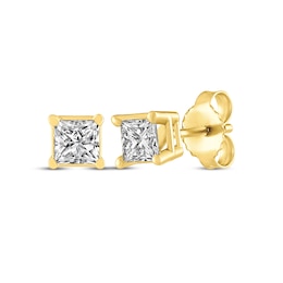 Princess-Cut Diamond Solitaire Stud Earrings 1/4 ct tw 14K Yellow Gold (J/I3)