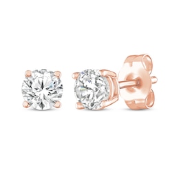 Round-Cut Diamond Solitaire Stud Earrings 1/2 ct tw 14K Rose Gold (J/I3)