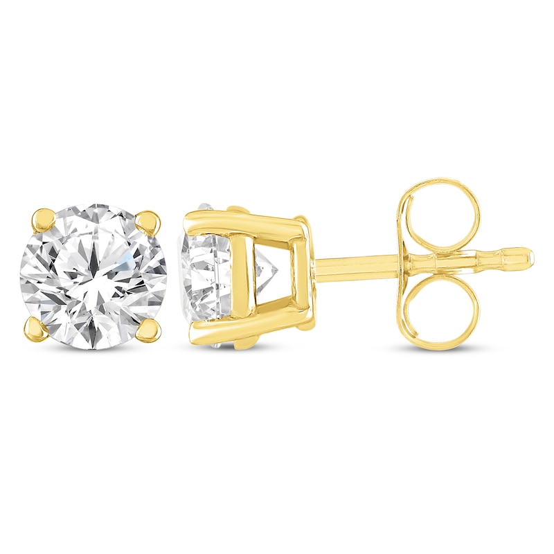 Round-Cut Diamond Solitaire Stud Earrings 3/4 ct tw 14K Yellow Gold (J/I3)