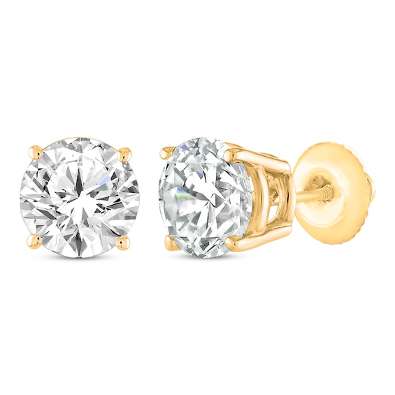 Round-Cut Diamond Solitaire Stud Earrings 1 ct tw 14K Yellow Gold (J/I3)