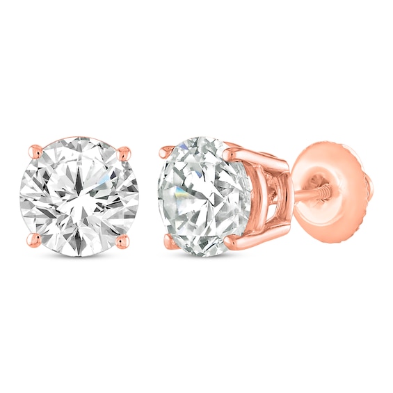 Round-Cut Diamond Solitaire Stud Earrings 1 ct tw 14K Rose Gold (J/I3)