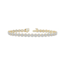 Multi-Diamond Round Link Bracelet 2-1/2 ct tw 14K Yellow Gold 7&quot;