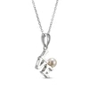 Thumbnail Image 2 of Cultured Pearl &quot;Love &quot;Necklace Sterling Silver 18&quot;