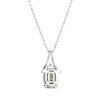 Thumbnail Image 3 of Oval-Cut Peridot & White Lab-Created Sapphire Necklace Sterling Silver 18&quot;