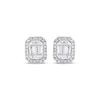 Thumbnail Image 2 of Baguette & Round-Cut Multi-Diamond Octagon Frame Stud Earrings 1/4 ct tw 10K White Gold