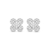 Thumbnail Image 2 of Baguette & Round-Cut Diamond Clover Stud Earrings 1/4 ct tw 10K White Gold