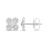 Thumbnail Image 3 of Baguette & Round-Cut Diamond Clover Stud Earrings 1/4 ct tw 10K White Gold