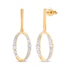 Thumbnail Image 1 of Diamond Oval Drop Earrings 1/4 ct tw 10K Yellow Gold