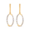 Thumbnail Image 2 of Diamond Oval Drop Earrings 1/4 ct tw 10K Yellow Gold