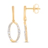 Thumbnail Image 3 of Diamond Oval Drop Earrings 1/4 ct tw 10K Yellow Gold