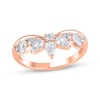 Thumbnail Image 1 of Pear-Shaped & Round-Cut Diamond Contour Anniversary Ring 3/4 ct tw 14K Rose Gold