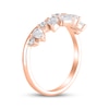 Thumbnail Image 2 of Pear-Shaped & Round-Cut Diamond Contour Anniversary Ring 3/4 ct tw 14K Rose Gold