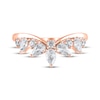 Thumbnail Image 3 of Pear-Shaped & Round-Cut Diamond Contour Anniversary Ring 3/4 ct tw 14K Rose Gold