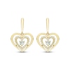 Thumbnail Image 2 of Diamond Double Heart Dangle Earrings 1/3 ct tw 10K Yellow Gold