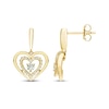 Thumbnail Image 3 of Diamond Double Heart Dangle Earrings 1/3 ct tw 10K Yellow Gold