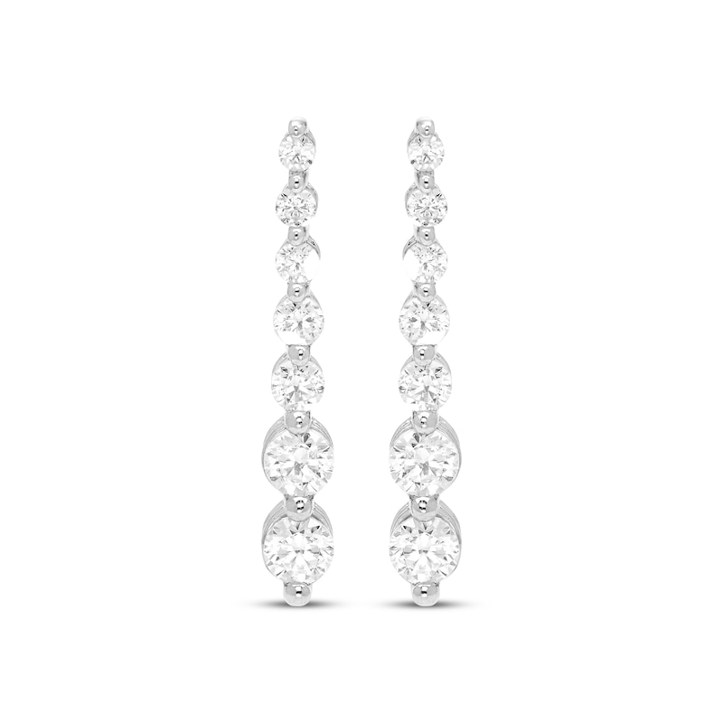 Main Image 2 of Our Story Together Diamond Graduated Vertical Drop Earrings 1/2 ct tw 10K White Gold