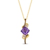 Thumbnail Image 0 of Le Vian Cushion-Cut Amethyst Swirl Necklace 1/5 ct tw Diamonds 14K Honey Gold 19"