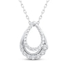 Thumbnail Image 1 of Threads of Love Diamond Graduated Teardrop Necklace 1/5 ct tw 10K White Gold 18&quot;