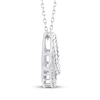 Thumbnail Image 2 of Threads of Love Diamond Graduated Teardrop Necklace 1/5 ct tw 10K White Gold 18&quot;