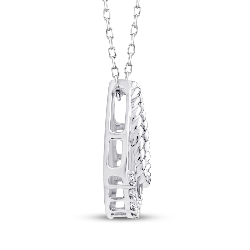 Main Image 2 of Threads of Love Diamond Graduated Teardrop Necklace 1/5 ct tw 10K White Gold 18&quot;