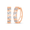 Thumbnail Image 1 of Diamond Greek Key Hoop Earrings 1/6 ct tw 10K Rose Gold