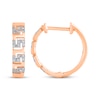 Thumbnail Image 3 of Diamond Greek Key Hoop Earrings 1/6 ct tw 10K Rose Gold