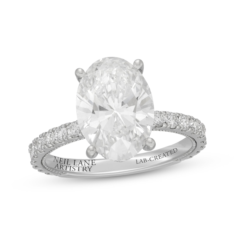 Main Image 1 of Neil Lane Artistry Oval-Cut Lab-Grown Diamond Engagement Ring 4-5/8 ct tw 14K White Gold