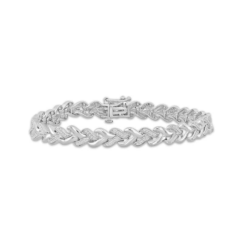 Main Image 1 of Diamond Swirl Link Bracelet 1/3 ct tw Sterling Silver 7&quot;