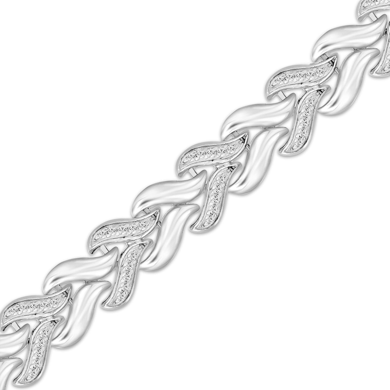 Main Image 2 of Diamond Swirl Link Bracelet 1/3 ct tw Sterling Silver 7&quot;