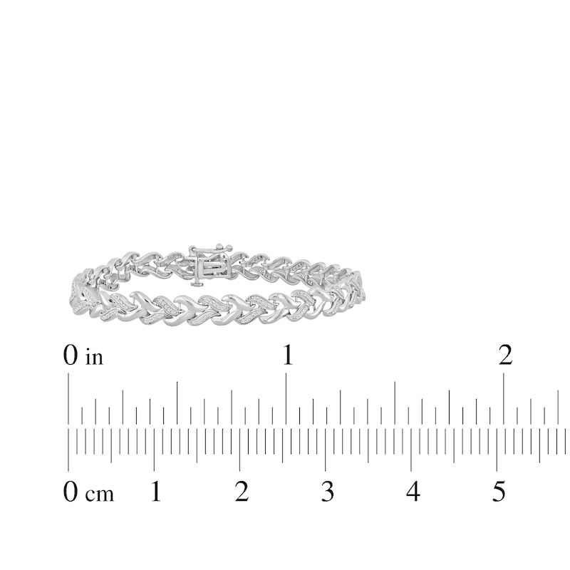 Main Image 5 of Diamond Swirl Link Bracelet 1/3 ct tw Sterling Silver 7&quot;