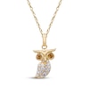 Thumbnail Image 0 of Citrine & Diamond Owl Necklace 1/8 ct tw 10K Yellow Gold 18"