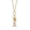 Thumbnail Image 1 of Citrine & Diamond Owl Necklace 1/8 ct tw 10K Yellow Gold 18"