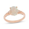 Thumbnail Image 1 of Oval-Cut Natural Opal & Diamond Trios Ring 1/20 ct tw 10K Rose Gold