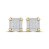 Thumbnail Image 2 of Men's Multi-Diamond Square Stud Earrings 1/4 ct tw 10K Yellow Gold