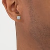 Thumbnail Image 3 of Men's Multi-Diamond Square Stud Earrings 1/4 ct tw 10K Yellow Gold