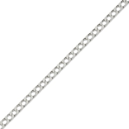 Solid Diamond-Cut Square Curb Chain Necklace 3.5mm Sterling Silver 18&quot;