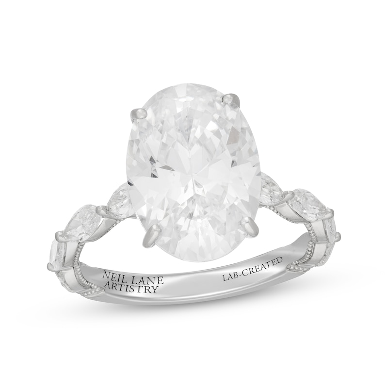 Main Image 1 of Neil Lane Artistry Oval-Cut Lab-Grown Diamond Engagement Ring 6 ct tw 14K White Gold