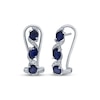 Thumbnail Image 1 of Oval-Cut Natural Blue Sapphire & Diamond Earrings 1/20 ct tw 14K White Gold