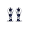 Thumbnail Image 2 of Oval-Cut Natural Blue Sapphire & Diamond Earrings 1/20 ct tw 14K White Gold