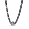 Thumbnail Image 2 of Men's Tahitian Cultured Pearl Box Chain Necklace Black Rhodium-Plated Sterling Silver 20&quot;