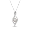 Thumbnail Image 3 of Cultured Pearl & White Lab-Created Sapphire Infinity Necklace Sterling Silver 18&quot;