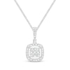 Thumbnail Image 2 of Multi-Diamond Cushion Halo Necklace & Earrings Gift Set 1/2 ct tw 10K White Gold