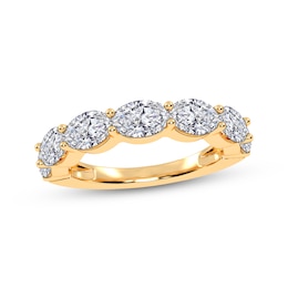 Lab-Grown Diamonds by KAY Oval-Cut East-West Anniversary Ring 2 ct tw 14K Yellow Gold