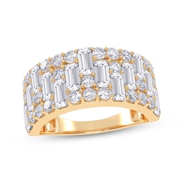 Lab-Grown Diamonds by KAY Baguette & Round-Cut Ring 2 ct tw 14K Yellow Gold